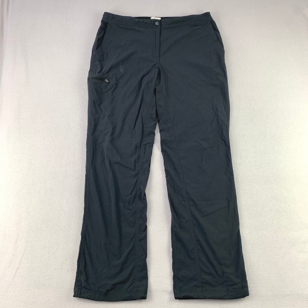 LL Bean Water-Repellent Comfort Trail Pants Womens 14 Hiking Lightweight Nylon